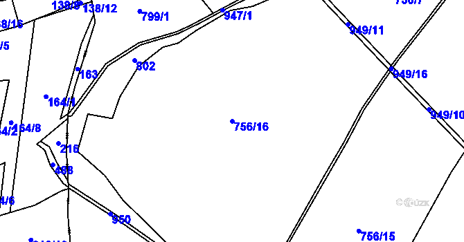 Parcela st. 756/16 v KÚ Makov u Litomyšle, Katastrální mapa
