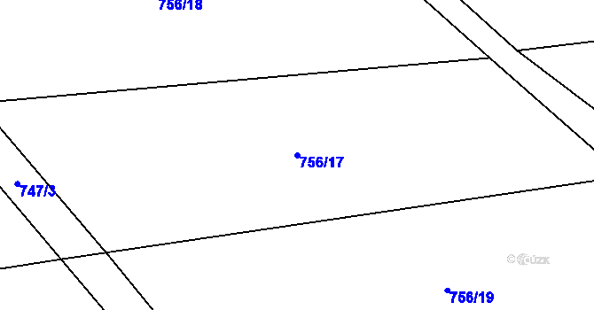 Parcela st. 756/17 v KÚ Makov u Litomyšle, Katastrální mapa