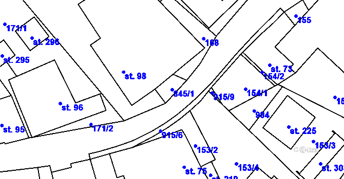 Parcela st. 845/1 v KÚ Makov u Litomyšle, Katastrální mapa