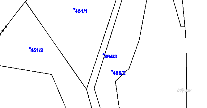 Parcela st. 894/3 v KÚ Makov u Litomyšle, Katastrální mapa