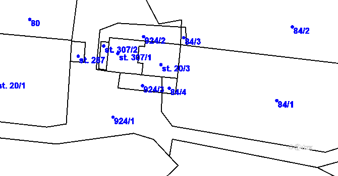 Parcela st. 84/4 v KÚ Makov u Litomyšle, Katastrální mapa