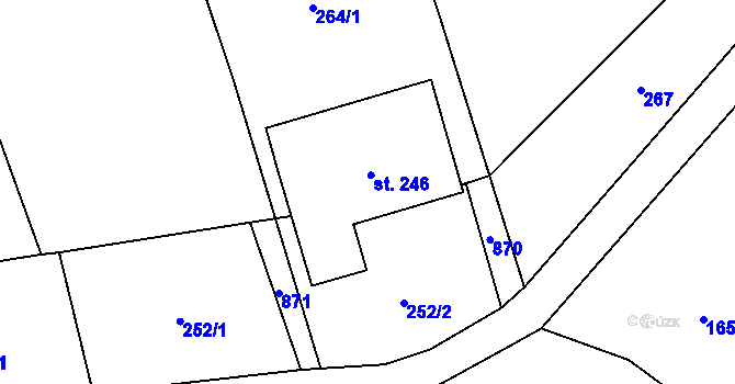 Parcela st. 246 v KÚ Makov u Litomyšle, Katastrální mapa