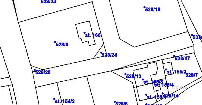 Parcela st. 528/24 v KÚ Makov u Litomyšle, Katastrální mapa