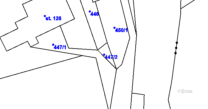 Parcela st. 447/2 v KÚ Makov u Litomyšle, Katastrální mapa