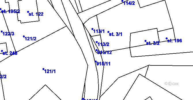 Parcela st. 915/12 v KÚ Makov u Litomyšle, Katastrální mapa