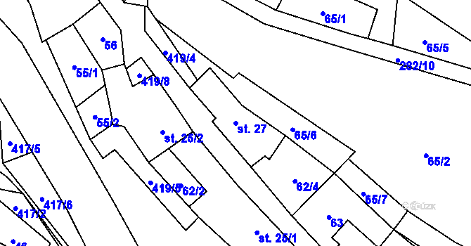 Parcela st. 27 v KÚ Makov, Katastrální mapa