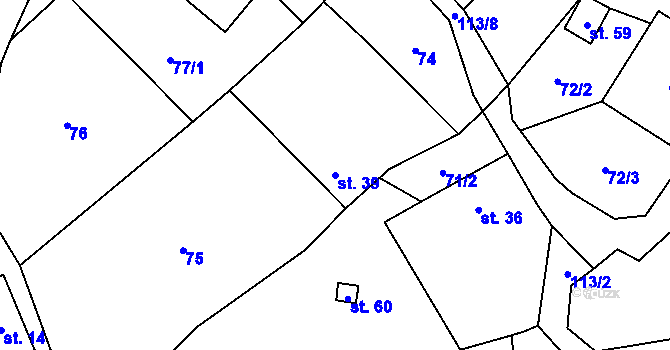 Parcela st. 39 v KÚ Makov, Katastrální mapa