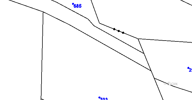 Parcela st. 136/22 v KÚ Makov, Katastrální mapa