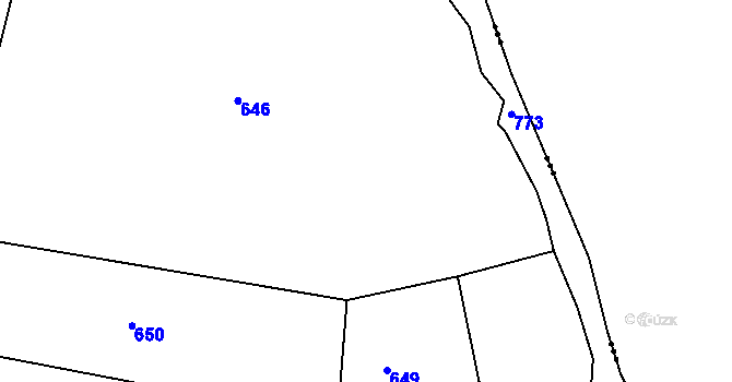 Parcela st. 247/10 v KÚ Makov, Katastrální mapa