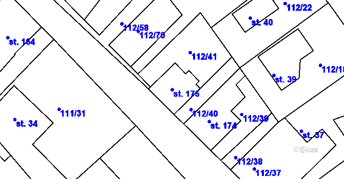 Parcela st. 175 v KÚ Malá Bělá, Katastrální mapa