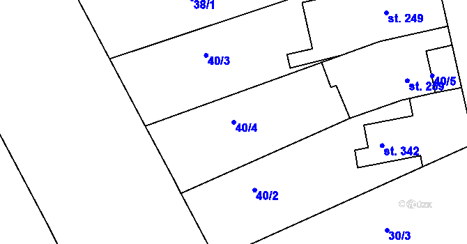 Parcela st. 40/4 v KÚ Malá Bělá, Katastrální mapa