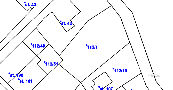 Parcela st. 112/1 v KÚ Malá Bělá, Katastrální mapa