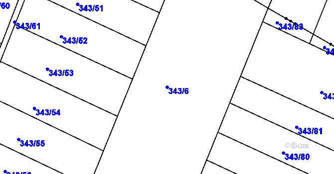 Parcela st. 343/6 v KÚ Malá Bělá, Katastrální mapa