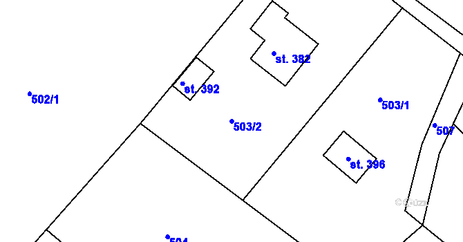 Parcela st. 503/2 v KÚ Malá Bělá, Katastrální mapa