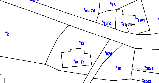 Parcela st. 12 v KÚ Malá Bukovina, Katastrální mapa