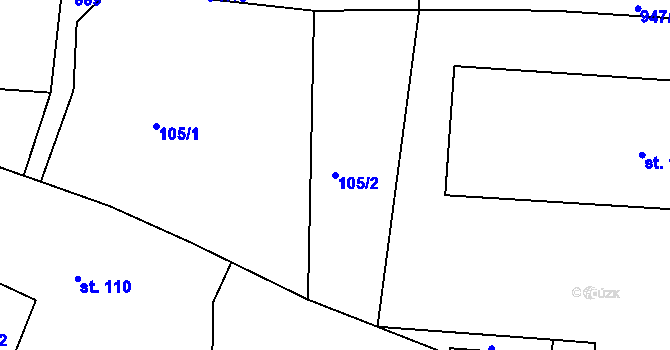 Parcela st. 105/2 v KÚ Malá Bukovina, Katastrální mapa