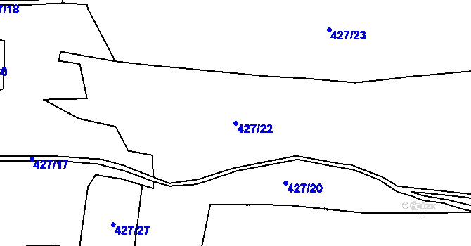 Parcela st. 427/22 v KÚ Malá Bukovina, Katastrální mapa