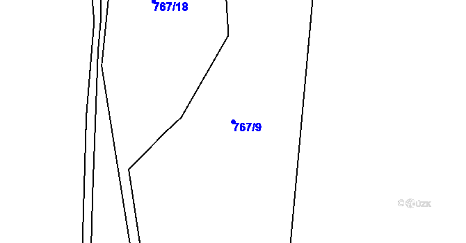 Parcela st. 767/9 v KÚ Malá Bukovina, Katastrální mapa