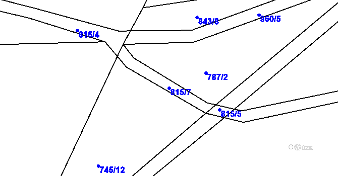 Parcela st. 815/7 v KÚ Malá Bukovina, Katastrální mapa