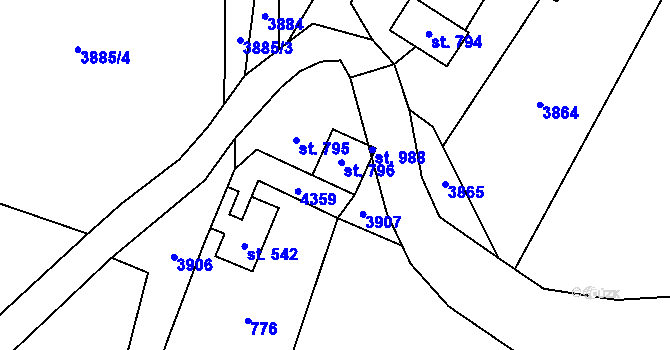 Parcela st. 66 v KÚ Malá Bystřice, Katastrální mapa