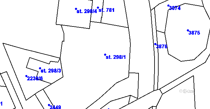 Parcela st. 298/1 v KÚ Malá Bystřice, Katastrální mapa