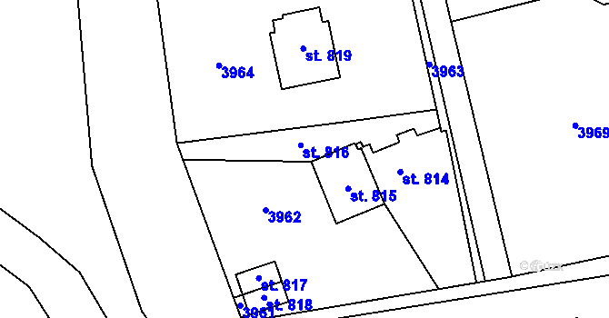 Parcela st. 311/3 v KÚ Malá Bystřice, Katastrální mapa