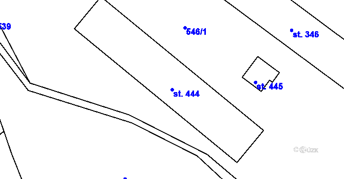Parcela st. 444 v KÚ Malá Bystřice, Katastrální mapa
