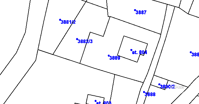 Parcela st. 763/4 v KÚ Malá Bystřice, Katastrální mapa
