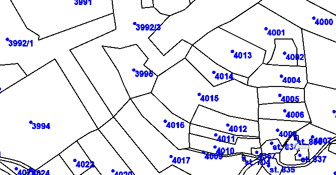 Parcela st. 865/4 v KÚ Malá Bystřice, Katastrální mapa