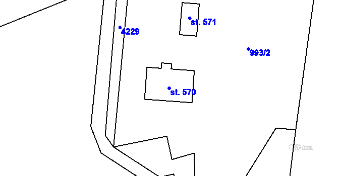 Parcela st. 570 v KÚ Malá Bystřice, Katastrální mapa