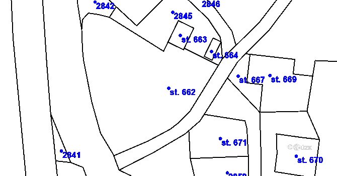 Parcela st. 662 v KÚ Malá Bystřice, Katastrální mapa