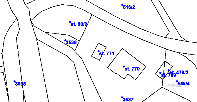 Parcela st. 771 v KÚ Malá Bystřice, Katastrální mapa