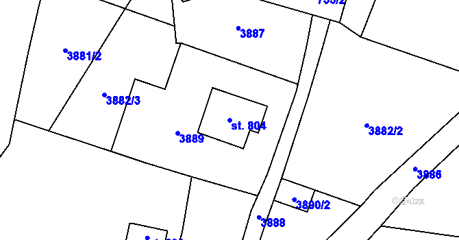 Parcela st. 804 v KÚ Malá Bystřice, Katastrální mapa