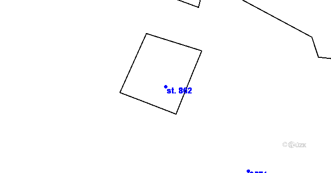 Parcela st. 862 v KÚ Malá Bystřice, Katastrální mapa