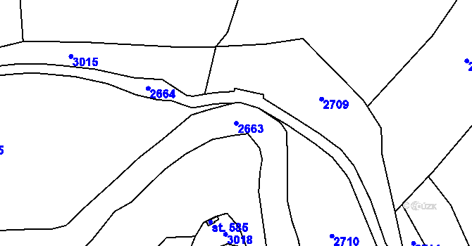 Parcela st. 2663 v KÚ Malá Bystřice, Katastrální mapa