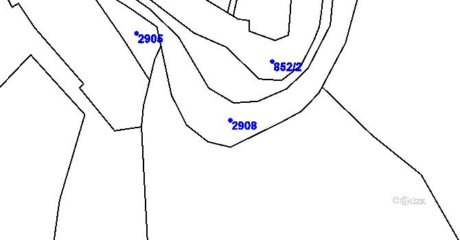 Parcela st. 2908 v KÚ Malá Bystřice, Katastrální mapa