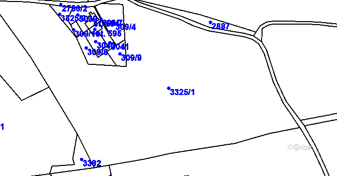 Parcela st. 3325/1 v KÚ Malá Bystřice, Katastrální mapa