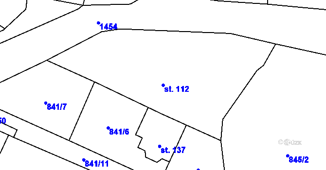 Parcela st. 112 v KÚ Malá Černoc, Katastrální mapa