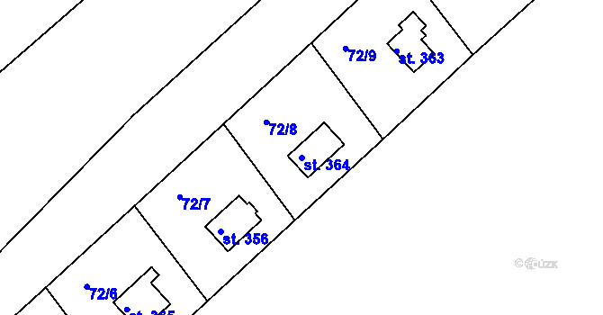 Parcela st. 364 v KÚ Malá Hraštice, Katastrální mapa