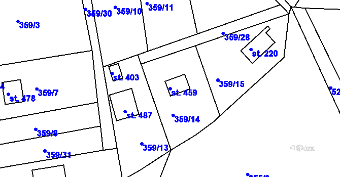 Parcela st. 459 v KÚ Malá Hraštice, Katastrální mapa