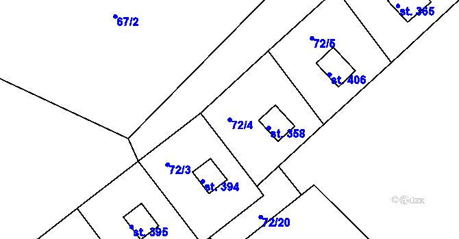 Parcela st. 72/4 v KÚ Malá Hraštice, Katastrální mapa
