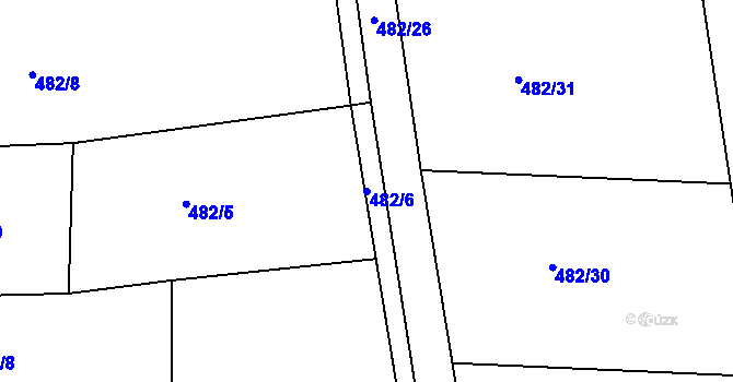 Parcela st. 482/6 v KÚ Malá Hraštice, Katastrální mapa