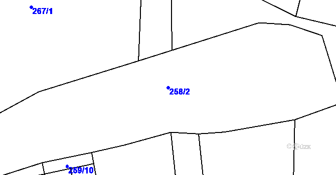 Parcela st. 258/2 v KÚ Malá Hraštice, Katastrální mapa