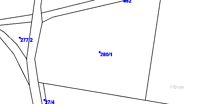 Parcela st. 280/1 v KÚ Velká Hraštice, Katastrální mapa