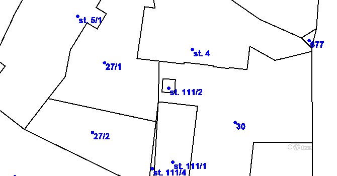 Parcela st. 111/2 v KÚ Malá Lečice, Katastrální mapa