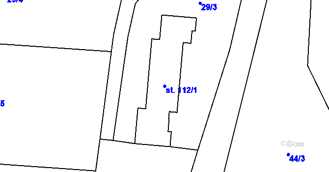 Parcela st. 112/1 v KÚ Malá Lečice, Katastrální mapa