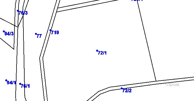 Parcela st. 72/1 v KÚ Malá Lečice, Katastrální mapa