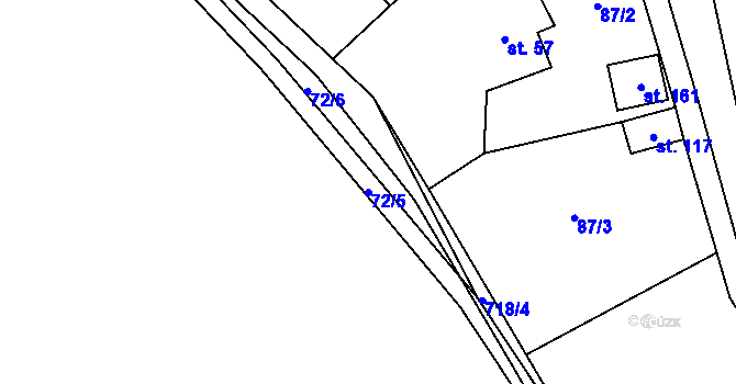 Parcela st. 72/5 v KÚ Malá Lečice, Katastrální mapa