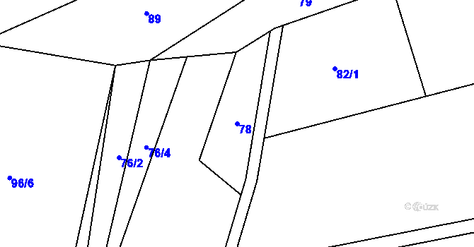 Parcela st. 78 v KÚ Malá Lečice, Katastrální mapa