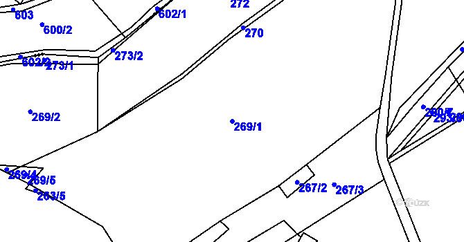 Parcela st. 269/1 v KÚ Malá Lečice, Katastrální mapa